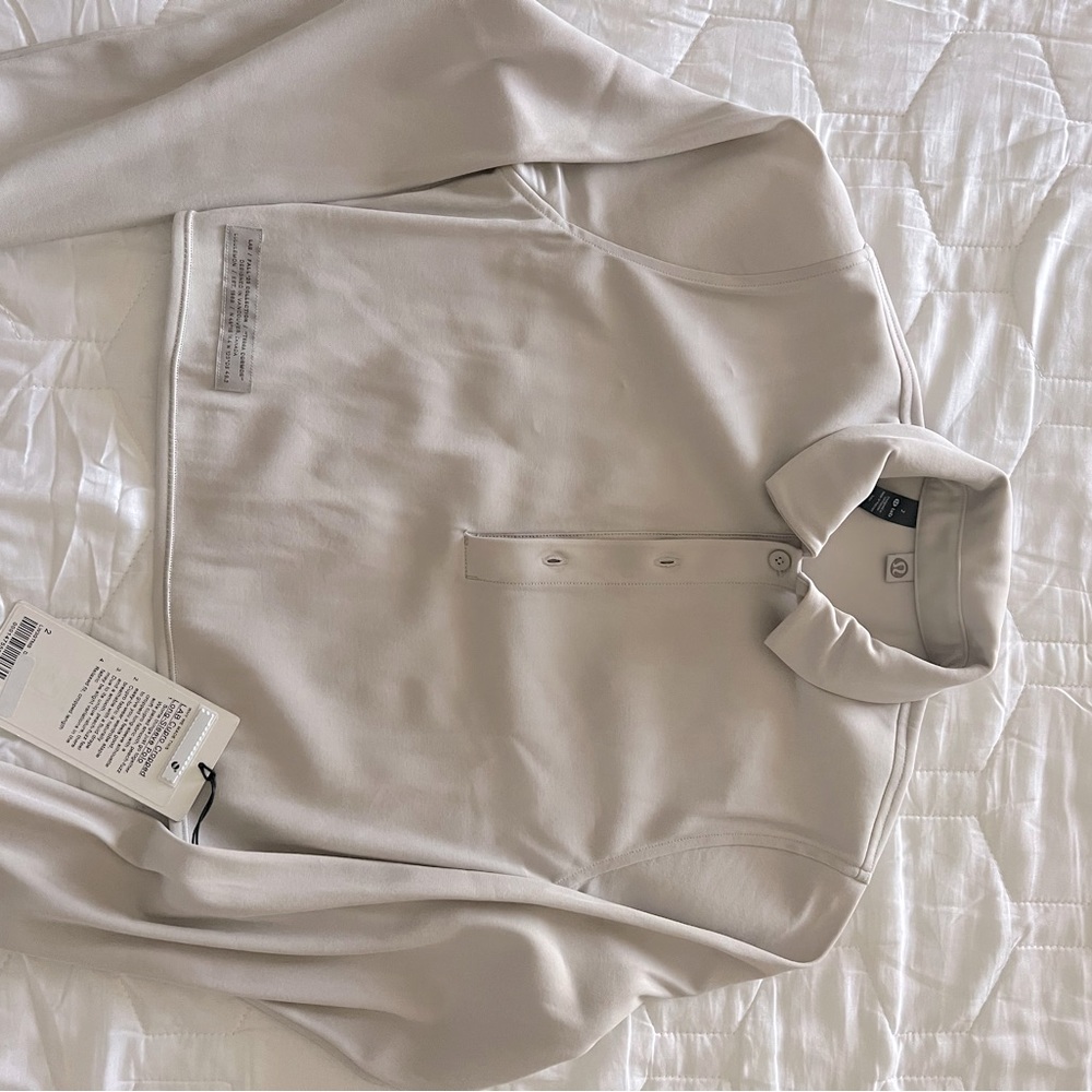 Lulu Lemon LAB Cupro Cropped Long-Sleeved Polo size 2